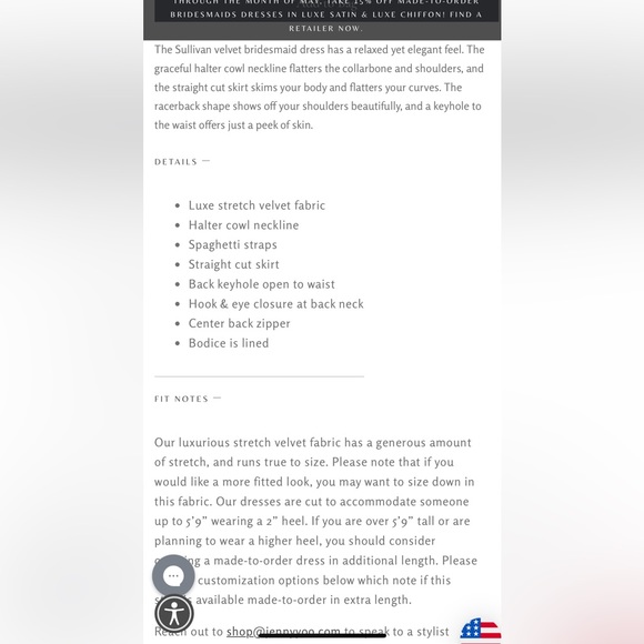 Jenny Yoo velvet green maxi dress womens 24 - Picture 10 of 10